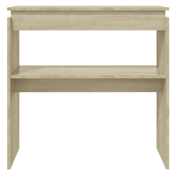 The Living Store Consoletafel Spaanplaat - 80x30x80cm - Sonoma eiken