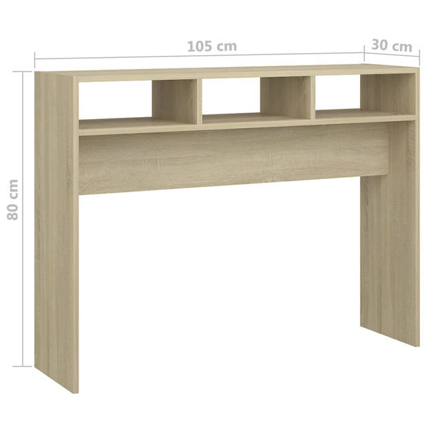 The Living Store Consoletafel - Sonoma eiken - 105 x 30 x 80 cm - Montage vereist