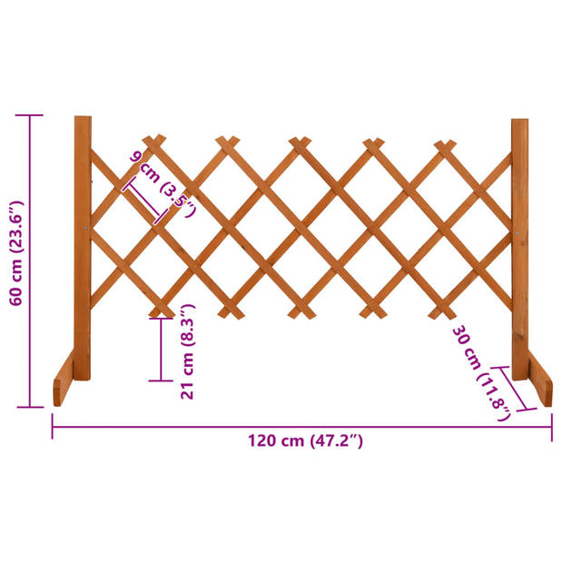 vidaXL Tuinlatwerk 120x60 cm massief vurenhout oranje