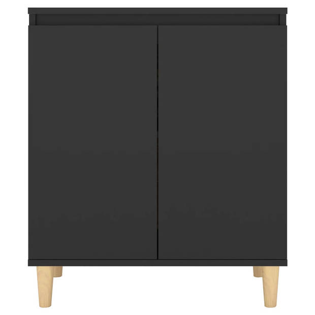 vidaXL Dressoir met houten poten 60x35x70 cm bewerkt hout zwart