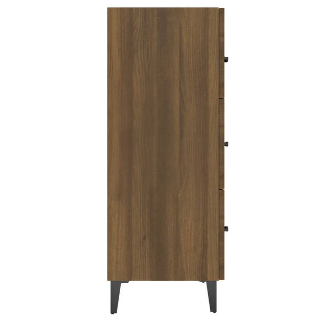 The Living Store dressoir Classic Bruineiken - 69.5 x 34 x 90 cm - bewerkt hout