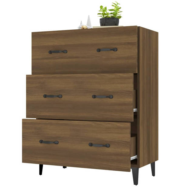 The Living Store dressoir Classic Bruineiken - 69.5 x 34 x 90 cm - bewerkt hout