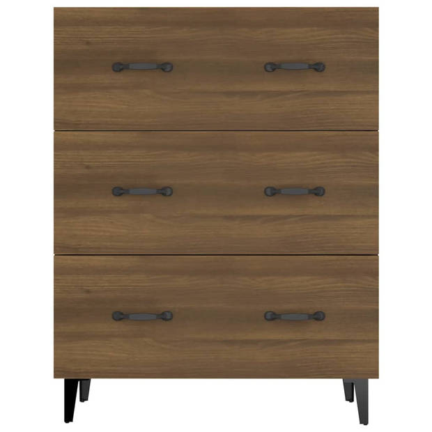 The Living Store dressoir Classic Bruineiken - 69.5 x 34 x 90 cm - bewerkt hout