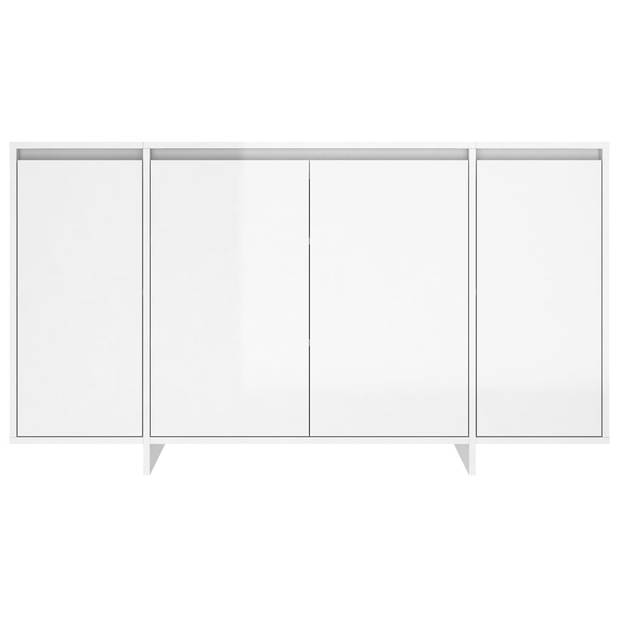 The Living Store Dressoir Melville - Bijzetkast - 135x41x75 cm - Hoogglans wit