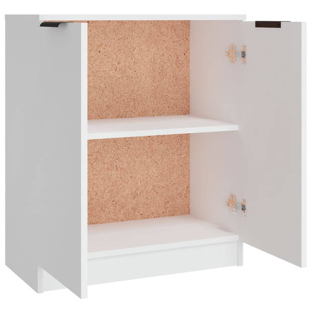 The Living Store Dressoir - Minimalistische Charme - Meubelen - 30 x 30 x 70 cm - Ken- Wit bewerkt hout