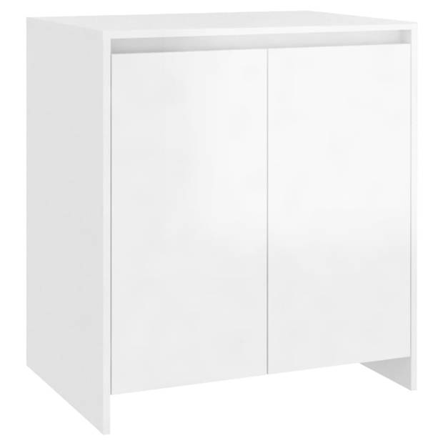 The Living Store Dressoir 70x41x75 cm bewerkt hout hoogglans wit - Keukenkast