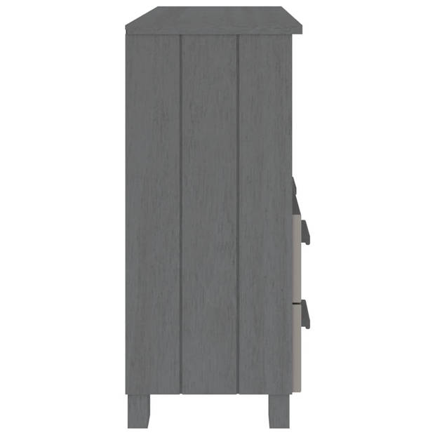 The Living Store HAMAR Dressoir - 85 x 35 x 80 cm - Massief grenenhout - Donkergrijs