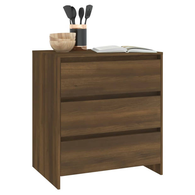 vidaXL Dressoir 70x41x75 cm bewerkt hout bruin eikenkleur