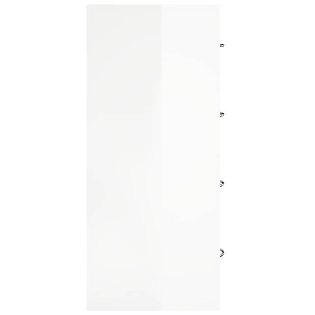 The Living Store Dressoir High Gloss White - 60 x 30.5 x 71 cm - 4 lades