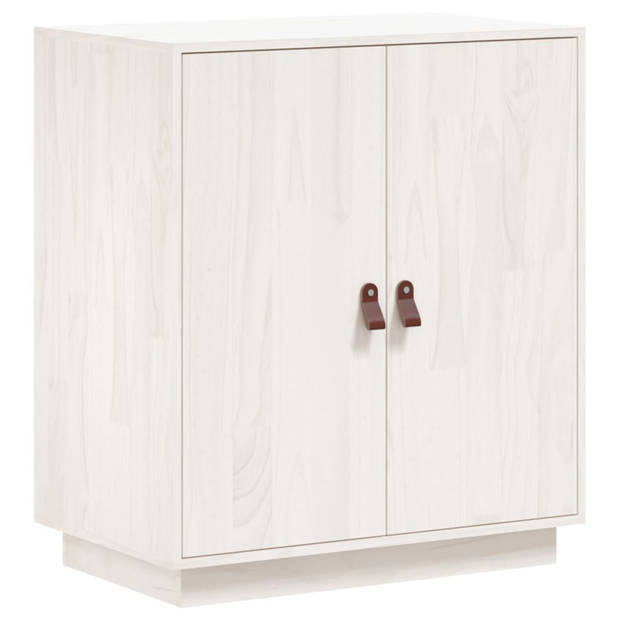 vidaXL Dressoir 65,5x40x75 cm massief grenenhout wit