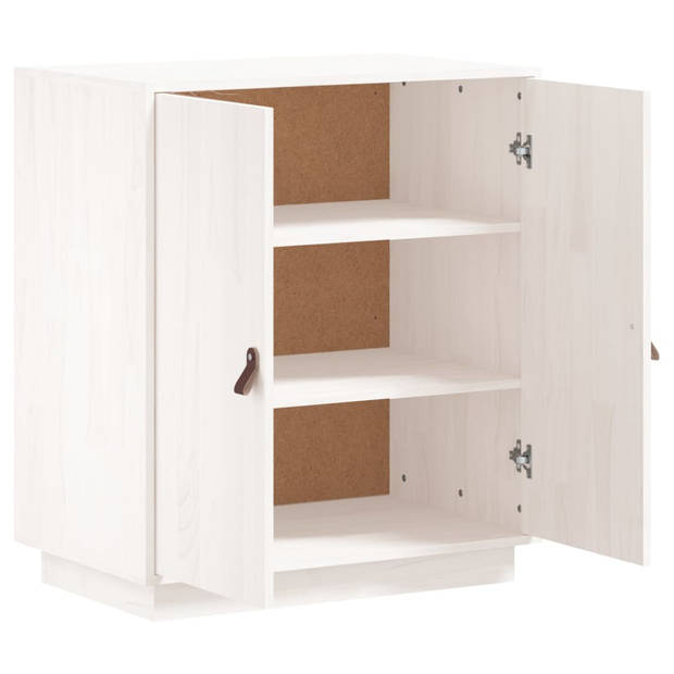 vidaXL Dressoir 65,5x40x75 cm massief grenenhout wit