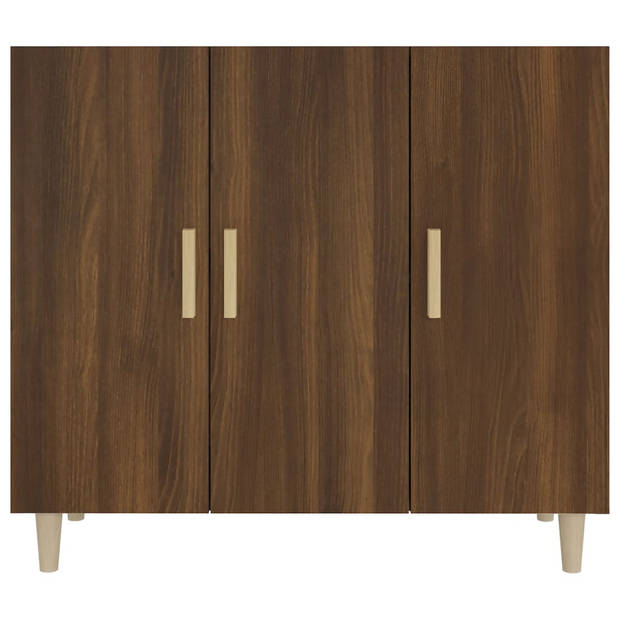 The Living Store Dressoir Buffetkast - 90 x 34 x 80 cm - Bruineiken - Gemakkelijk schoon te maken