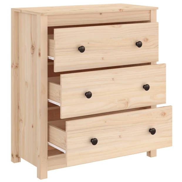 The Living Store Dressoir Grenenhout - Praktisch opbergmeubel - 70 x 35 x 80 cm - Rustieke uitstraling