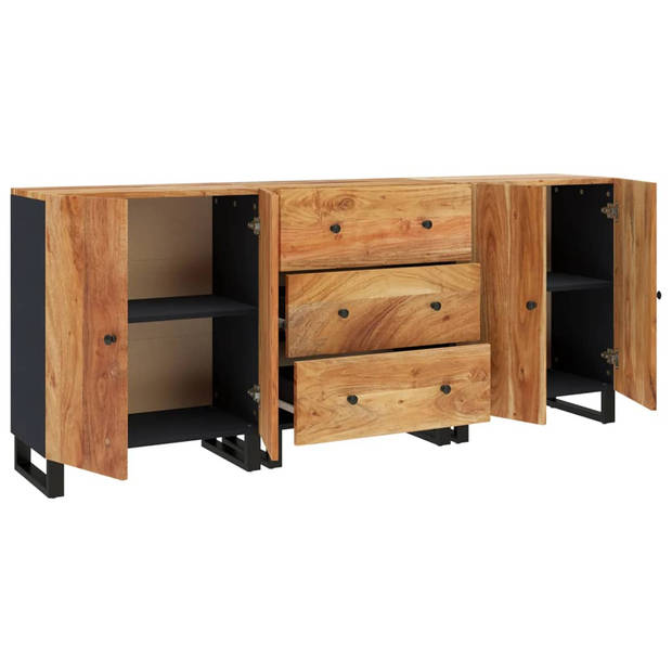 The Living Store Dressoir - Acaciahout - 60 x 33 x 75 cm - Opbergruimte - Stevig blad