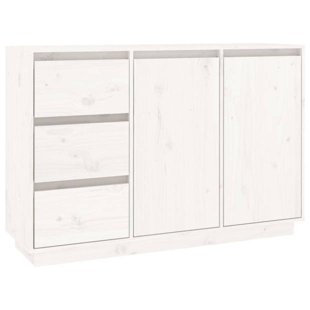 vidaXL Dressoir 111x34x75 cm massief grenenhout wit