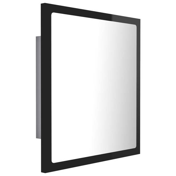 vidaXL Badkamerspiegel LED 40x8,5x37 cm acryl hoogglans zwart