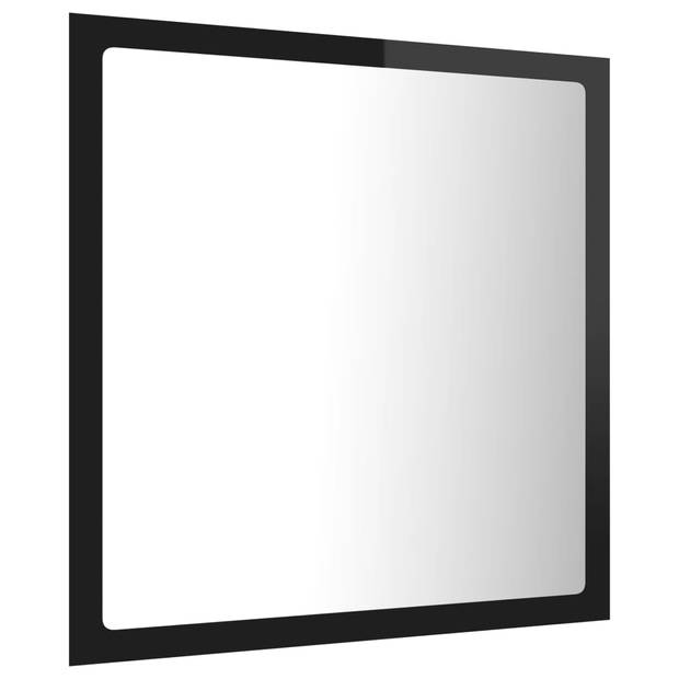 vidaXL Badkamerspiegel LED 40x8,5x37 cm acryl hoogglans zwart