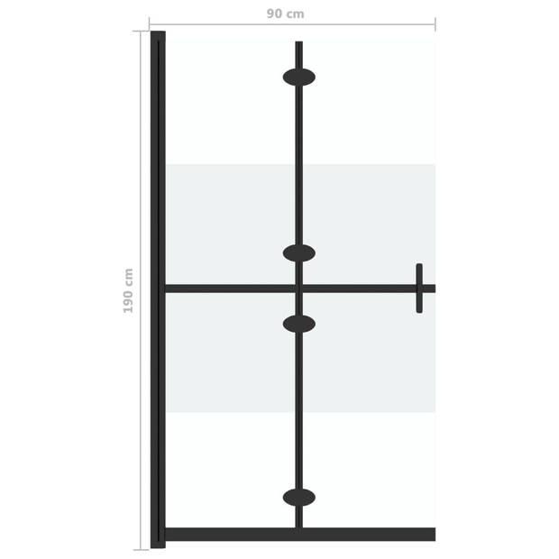 vidaXL Inloopdouchewand inklapbaar 90x190 cm ESG-glas halfmat