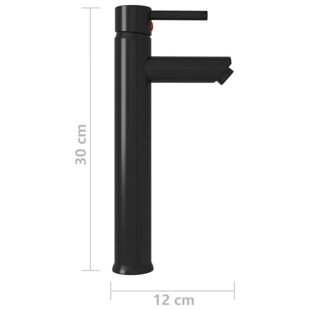 vidaXL Badkamermengkraan 12x30 cm zwart