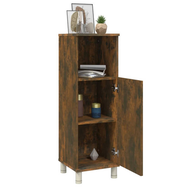 The Living Store Badkaast s - Badkaast - 30 x 30 x 95 cm - Gerookt eiken