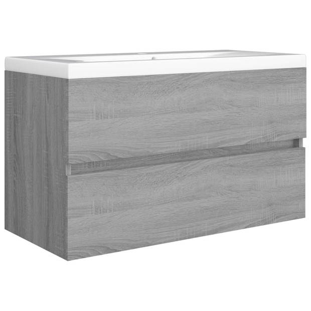 The Living Store Badkaast - Grijs Sonoma Eiken - 80 x 38.5 x 45 cm - Met Opbergruimte