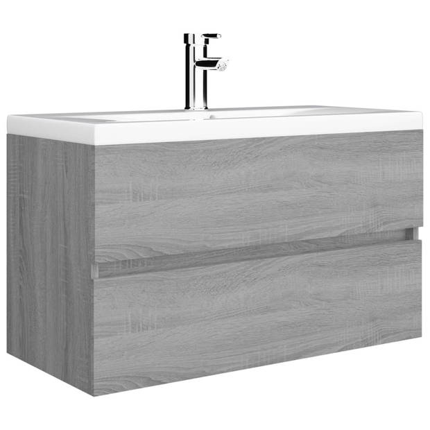 vidaXL Wastafelkast 80x38,5x45 cm bewerkt hout grijs sonoma eikenkleur