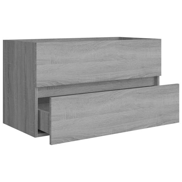 The Living Store Badkaast - Grijs Sonoma Eiken - 80 x 38.5 x 45 cm - Met Opbergruimte