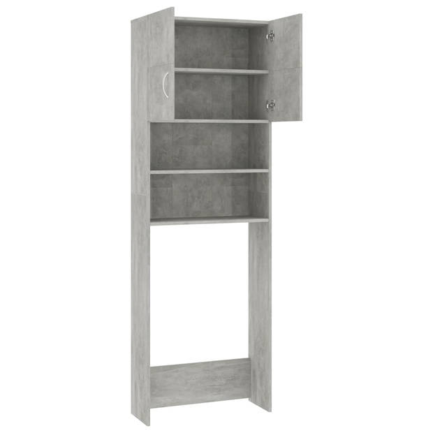 The Living Store Badkaast - bewerkt hout - 64x25.5x190 cm - betongrijs