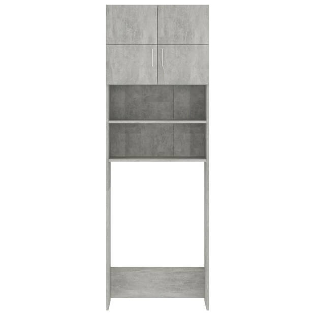 The Living Store Badkaast - bewerkt hout - 64x25.5x190 cm - betongrijs