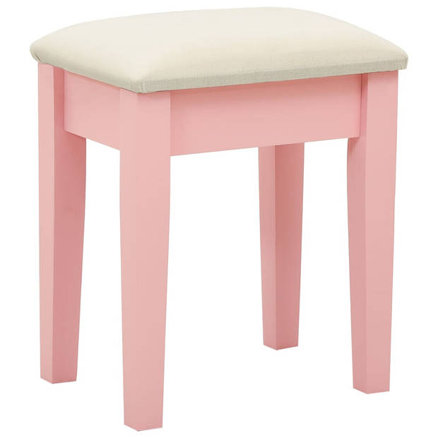 vidaXL Kaptafel met kruk 65x36x128 cm paulowniahout MDF roze