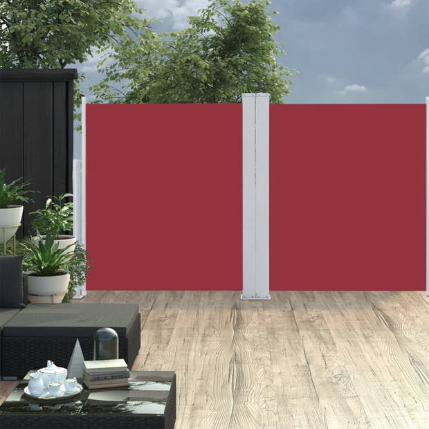 vidaXL Windscherm uittrekbaar 140x600 cm rood