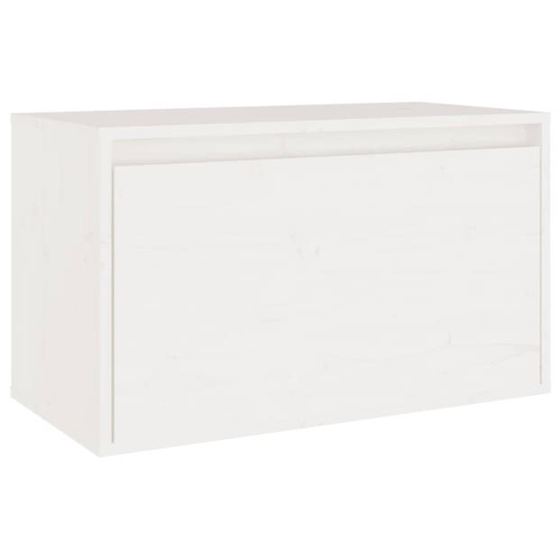 vidaXL Wandkast 60x30x35 cm massief grenenhout wit