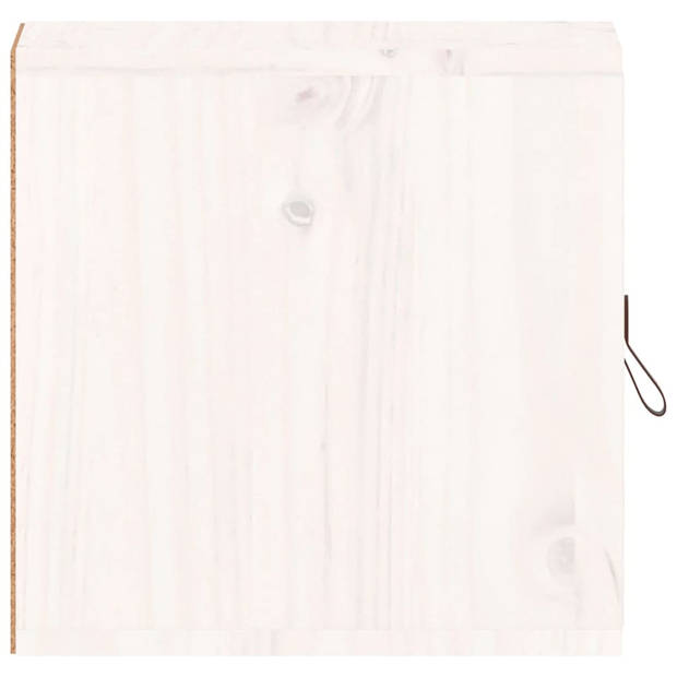 vidaXL Wandkasten 2 st 31,5x30x30 cm massief grenenhout wit