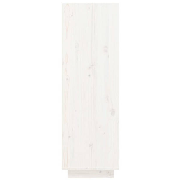 vidaXL Schoenenkast 30x34x105 cm massief grenenhout wit