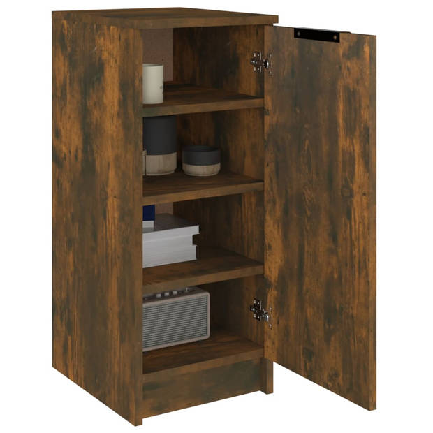 The Living Store Schoenenkast - Gerookt eiken - 30x35x70 cm - Bewerkt hout