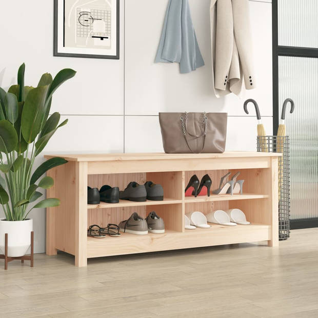 The Living Store Schoenenbank - Grenenhout - 110 x 38 x 45.5 cm - Trendy opbergruimte