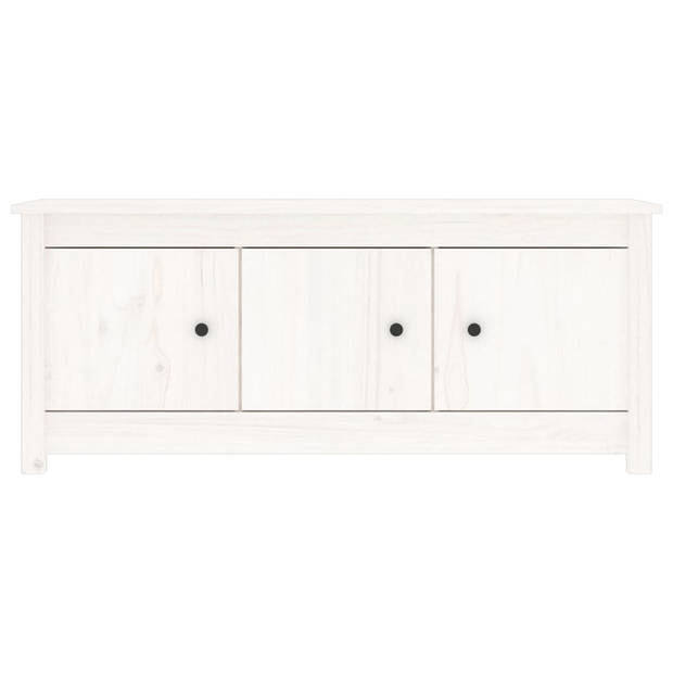 The Living Store Schoenenkast - Grenenhout - 110x38x45.5 cm - Wit