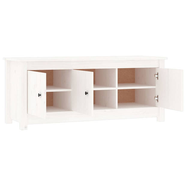 The Living Store Schoenenkast - Grenenhout - 110x38x45.5 cm - Wit