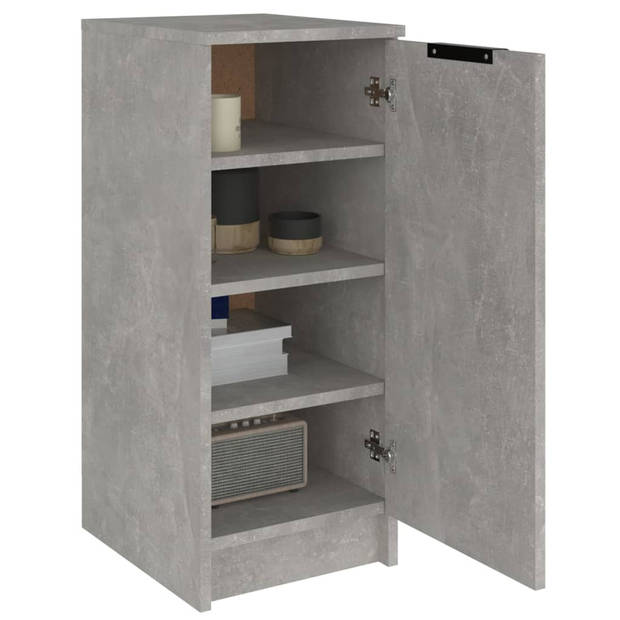 The Living Store Schoenenkast Betongrijs 30 x 35 x 70 cm - Stevig hout - Met deur en schappen