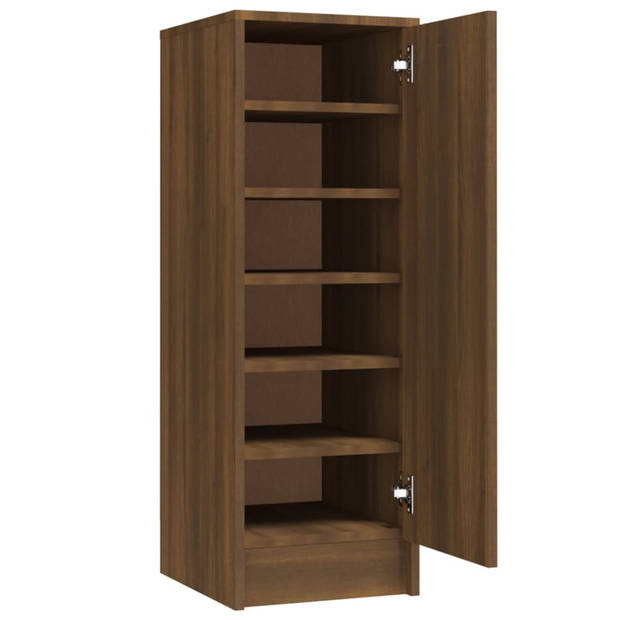 vidaXL Schoenenkast 32x35x92 cm bewerkt hout bruin eikenkleur