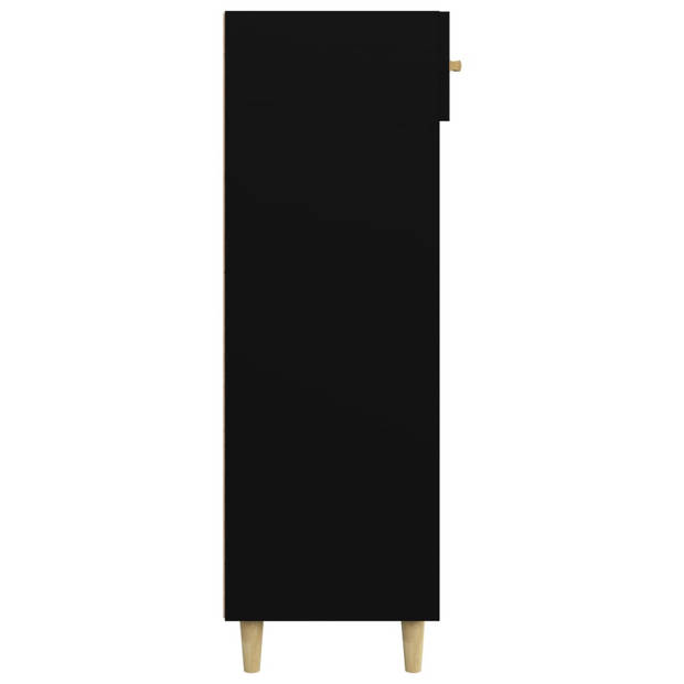 The Living Store Schoenenkast - Scandinavische - minimalistische stijl - Zwart - 60 x 35 x 105 cm - Bewerkt hout