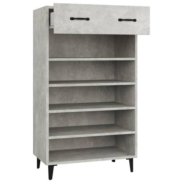 The Living Store Schoenenkast - Betongrijs - 60 x 35 x 105 cm - Stevig materiaal