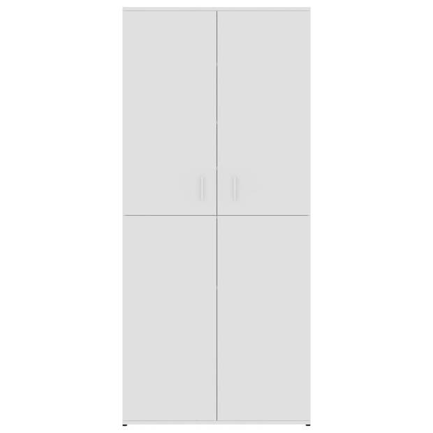 The Living Store Schoenenkast - Bewerkt hout - 80x39x178cm - Wit