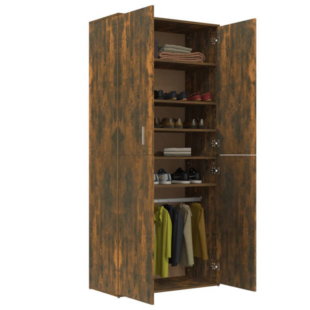 vidaXL Schoenenkast 80x39x178 cm bewerkt hout gerookt eikenkleurig