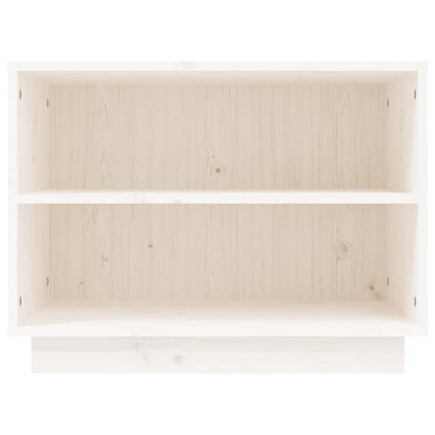 The Living Store Schoenenkast - Massief grenenhout - 60 x 34 x 45 cm - Wit