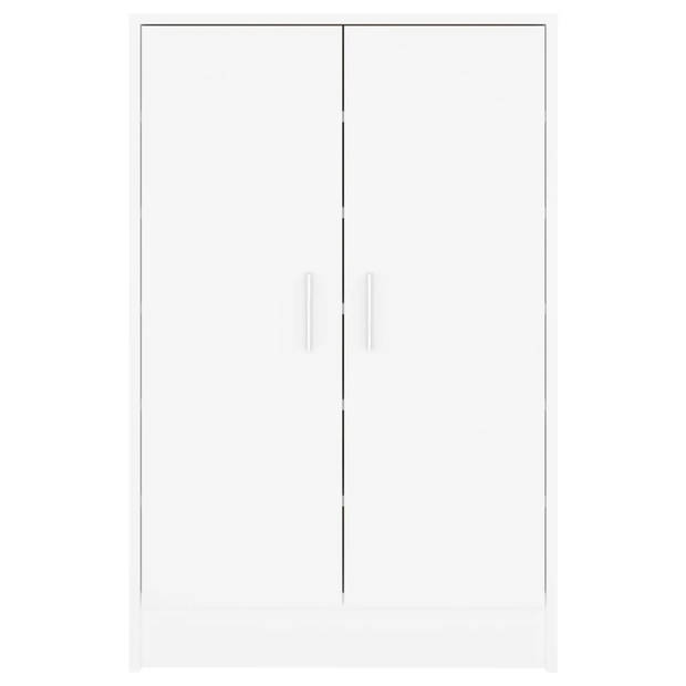 The Living Store Schoenenkast Modern - Wit - 60 x 35 x 92 cm - Gemaakt van Hoogwaardig Spaanplaat
