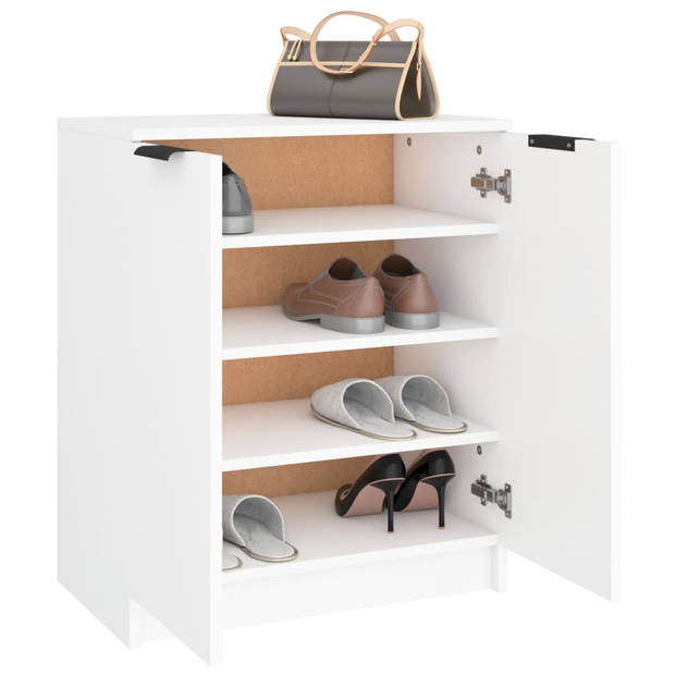 The Living Store Schoenenkast - Wit - 59 x 35 x 70 cm - Trendy ontwerp