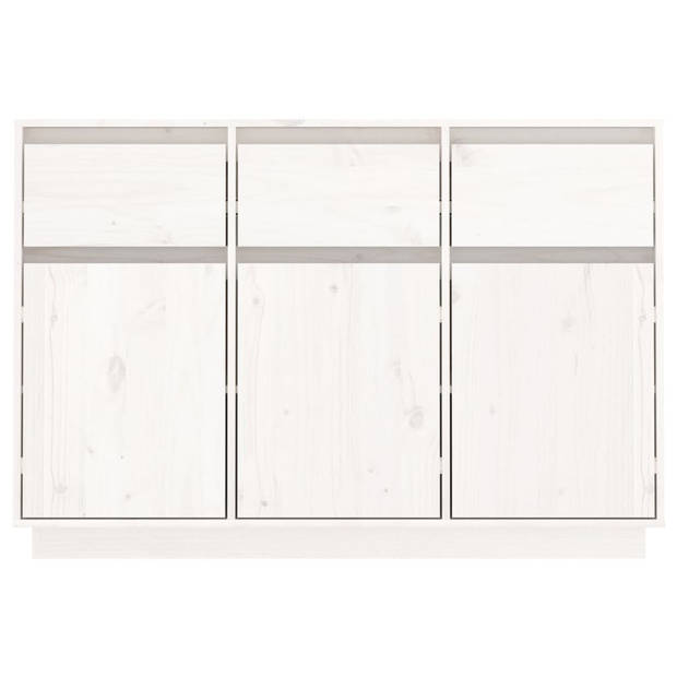 The Living Store Zwevend Dressoir - Grenenhout - 110 x 34 x 75 cm - Wit