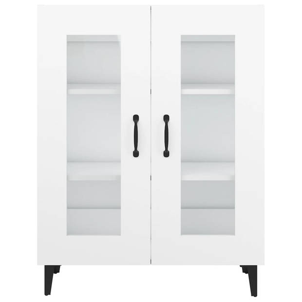 The Living Store Dressoir - Bijzetkast - 69.5 x 34 x 90 cm - visuele glazen deur