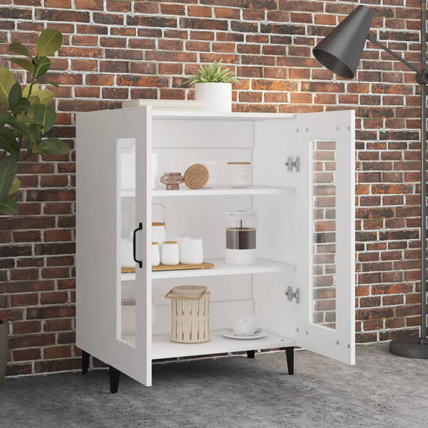 The Living Store Dressoir - Bijzetkast - 69.5 x 34 x 90 cm - visuele glazen deur